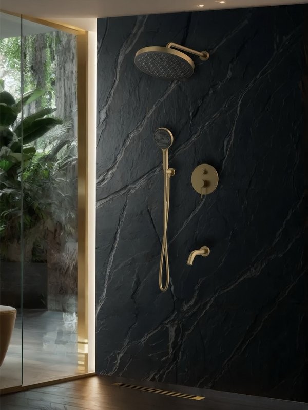 Душевой комплект AltroBagno Bilancia AltroBagnoBilancia040503BG С ВНУТРЕННЕЙ ЧАСТЬЮ, матовое золото