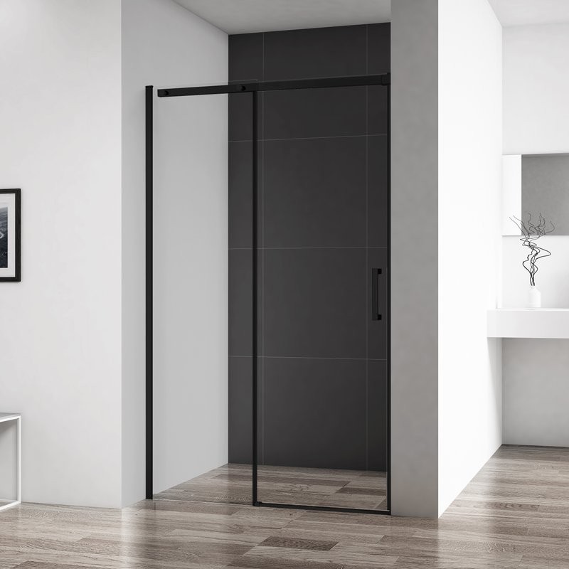 Душевая дверь в нишу BelBagno Acqua BF-1-120-C-NERO черная матовая