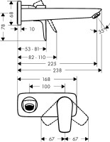 Смеситель для раковины Hansgrohe Talis E 71734140 С ВНУТРЕННЕЙ ЧАСТЬЮ шлифованная бронза
