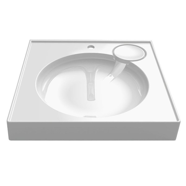 Раковина над стиральной машиной Belux Grail GR 61 глянцевая белая, квадратная, с комплектом кронштейнов