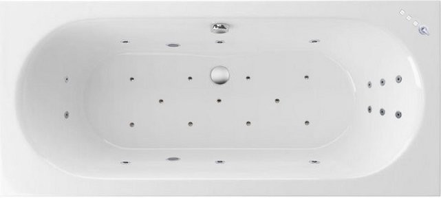 Акриловая ванна Excellent Oceana Slim WAEX.OCE18S.ULTRA 180x80 см, встраиваемая, с гидромассажем, белая, с каркасом, со сливом-переливом