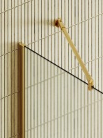 Душевая перегородка Maybahglass MGD-737-3ш 89 см, профиль золото, стекло сатин