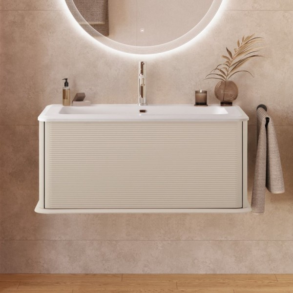 Тумба с раковиной Cezares Idra 100 1 ящик, cotone