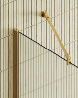 Душевая перегородка Maybahglass MGD-706-3ш 69 см, профиль золото, стекло сатин