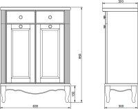 Тумба ValenHouse Лиора 65 с 2 бельевыми корзинами, кальяри, фурнитура хром
