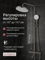 Душевая стойка Esbano ESDSCELI-DSGM оружейная сталь