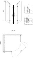 Душевой уголок Niagara Nova NG-6616-08 100x100, четверть круга