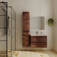 Тумба с раковиной Style Line Атлантика 80 Люкс Plus, подвесная, старое дерево