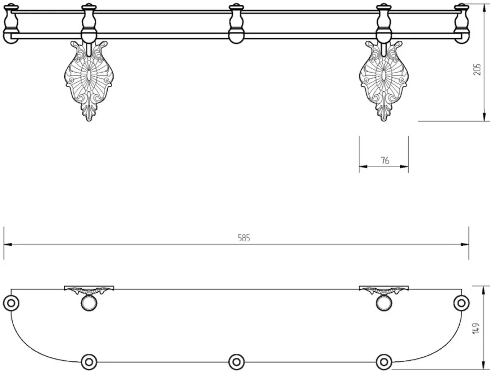 Полка Migliore Elisabetta 17003 бронза