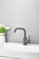 Смеситель для раковины BELZ B810 B10810-3 оружейная сталь Смеситель для раковины BELZ B810 B10810-3 оружейная сталь