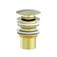 Донный клапан для раковины Wonzon & Woghand WW-88SS02-BG с переливом, брашированное золото