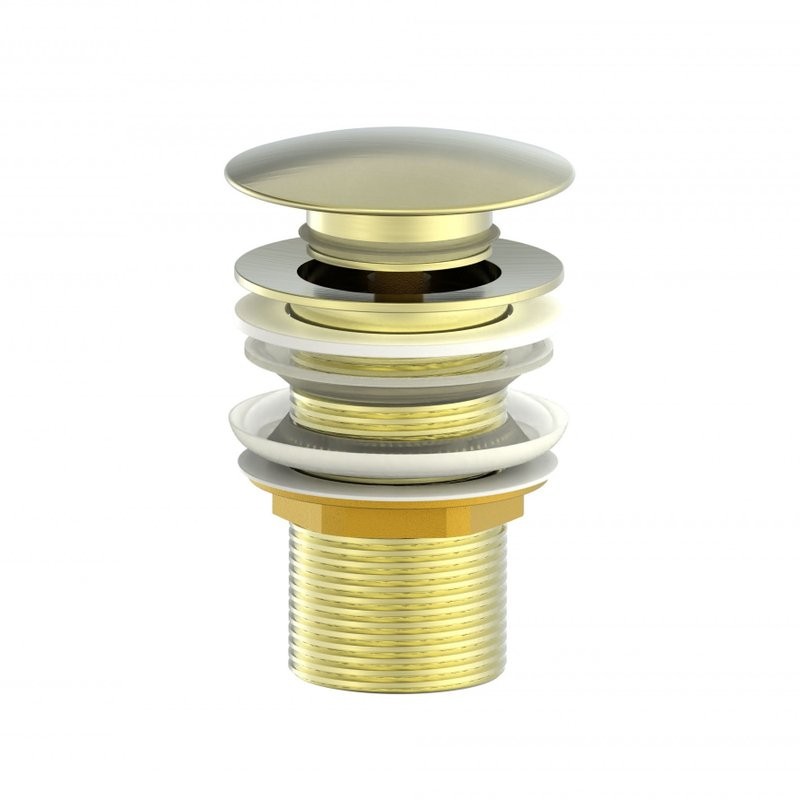 Донный клапан для раковины Wonzon & Woghand WW-88SS02-BG с переливом, брашированное золото