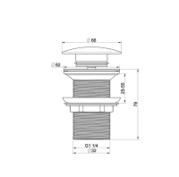 Донный клапан для раковины Wonzon & Woghand WW-88SS02-BG с переливом, брашированное золото Донный клапан для раковины Wonzon & Woghand WW-88SS02-BG с переливом, брашированное золото
