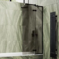Шторка на ванну Maybahglass MGV-917-6 99 см, профиль черный, стекло бронза матовое