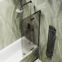 Шторка на ванну Maybahglass MGV-917-6 99 см, профиль черный, стекло бронза матовое