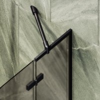Шторка на ванну Maybahglass MGV-917-6 99 см, профиль черный, стекло бронза матовое