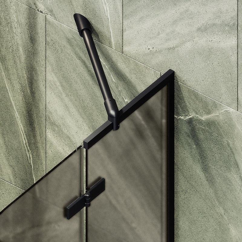 Шторка на ванну Maybahglass MGV-917-6 99 см, профиль черный, стекло бронза матовое