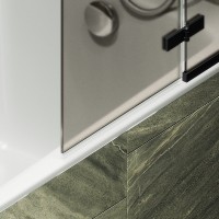 Шторка на ванну Maybahglass MGV-917-6 99 см, профиль черный, стекло бронза матовое