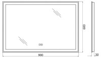 Зеркало BelBagno SPC-GRT-900-600-LED-TCH-WARM с подсветкой и подогревом