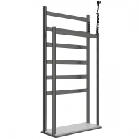 Полотенцесушитель электрический Wonzon & Woghand Essen WW-A407-GM 95x45 см, подключение справа, темный графит, лесенка, напольный