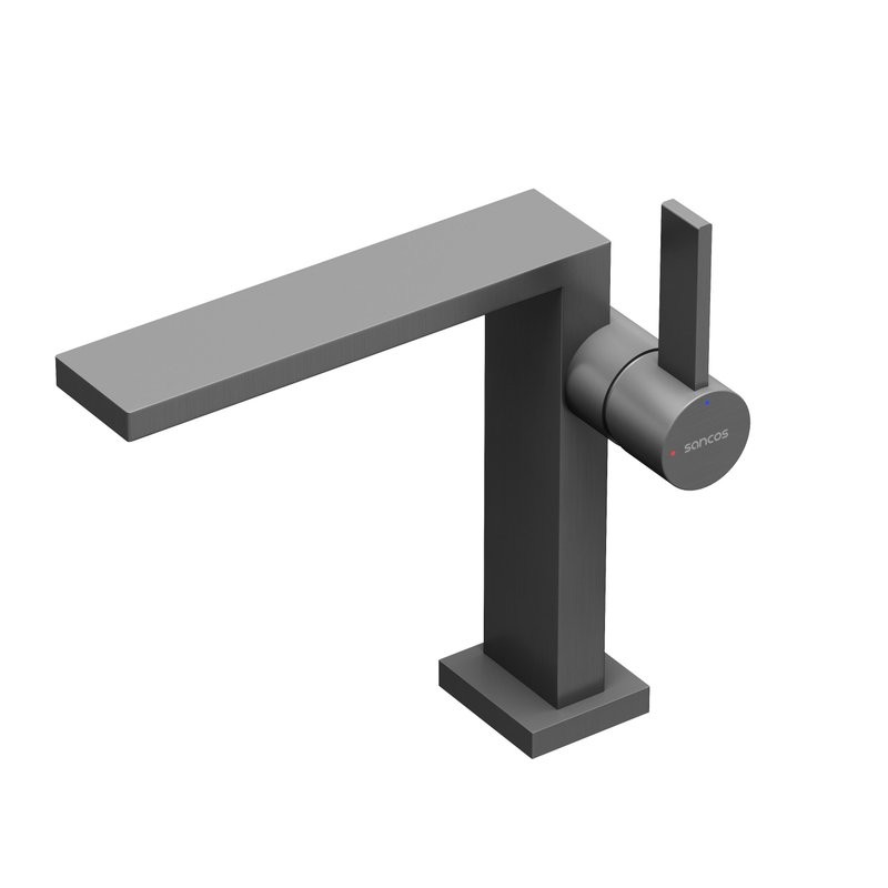 Смеситель для раковины Sancos Linn, вороненая сталь, SC9019GG