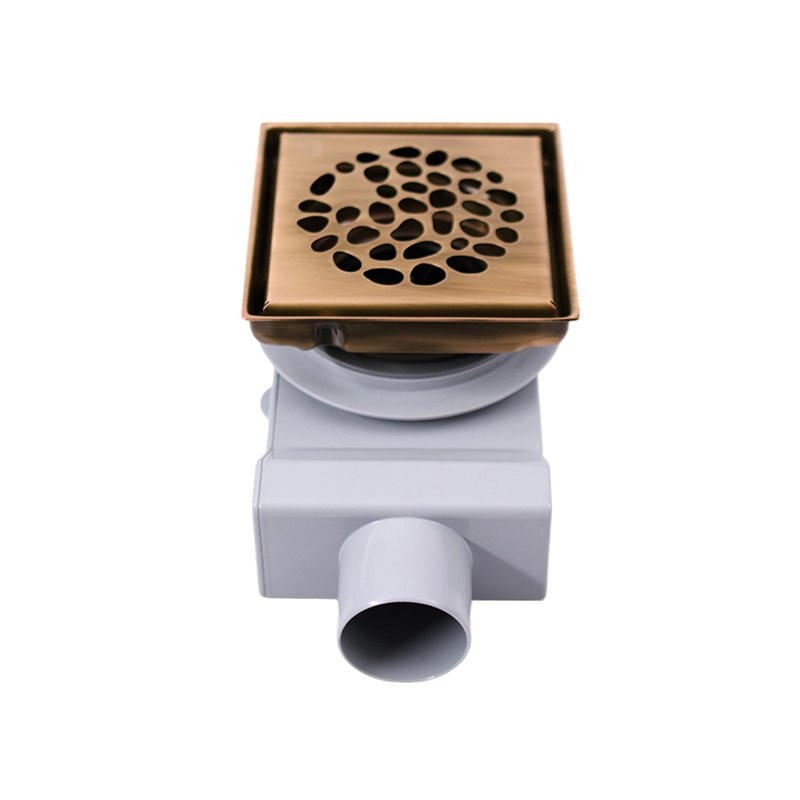 Душевой трап Plumberia Selection PS Stones PSS13BR 13x13, в пол, бронза, с сифоном
