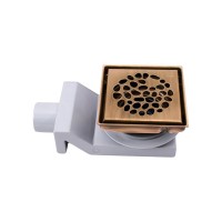 Душевой трап Plumberia Selection PS Stones PSS13BR 13x13, в пол, бронза, с сифоном