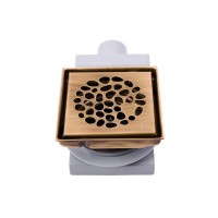 Душевой трап Plumberia Selection PS Stones PSS13BR 13x13, в пол, бронза, с сифоном