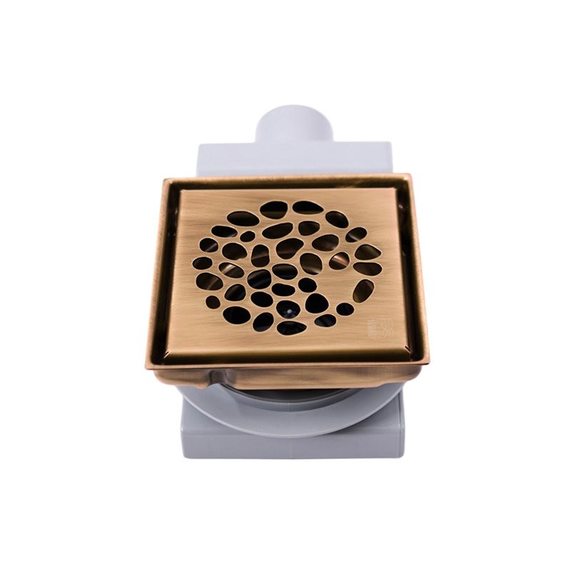 Душевой трап Plumberia Selection PS Stones PSS13BR 13x13, в пол, бронза, с сифоном