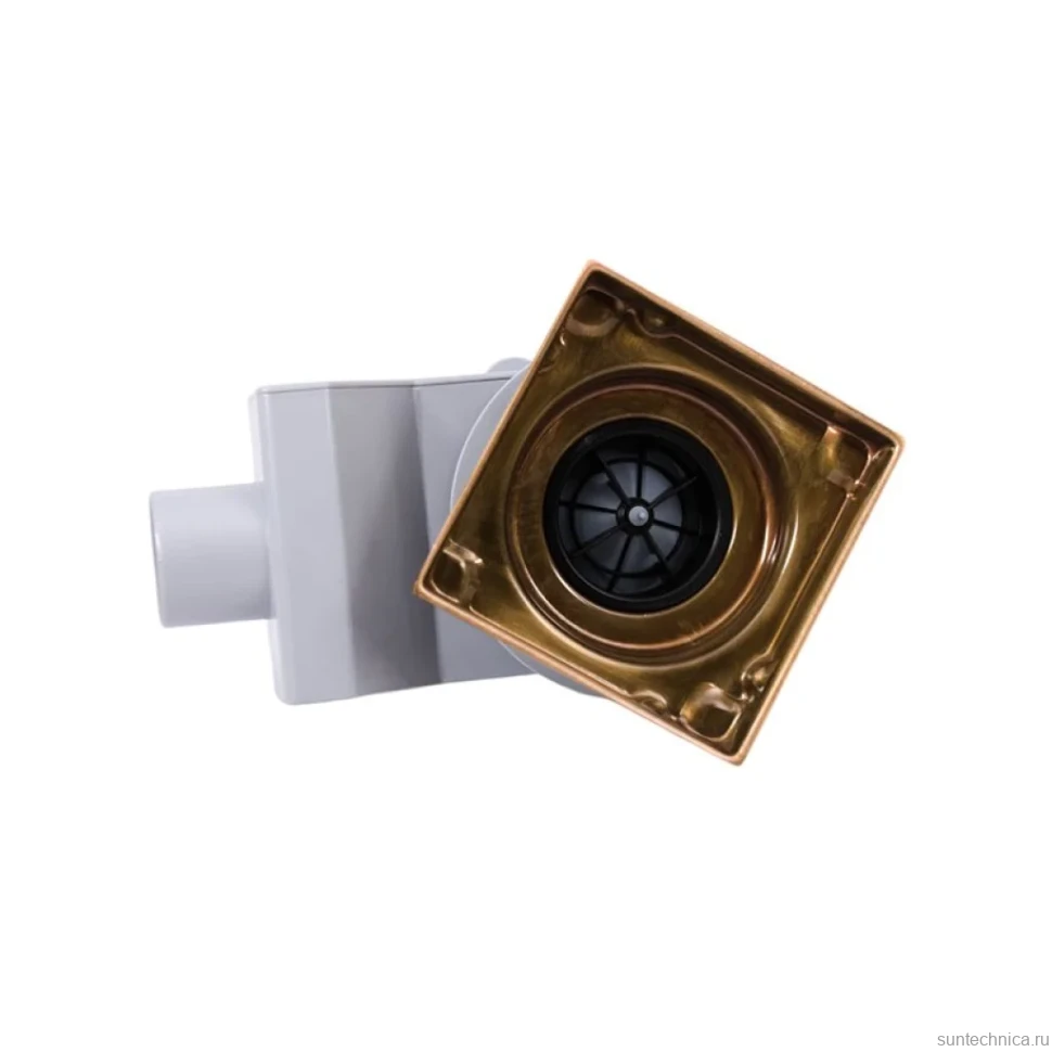 Душевой трап Plumberia Selection PS Stones PSS13BR 13x13, в пол, бронза, с сифоном