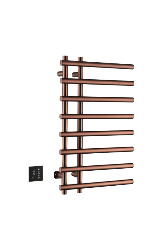 Полотенцесушитель электрический Boheme Venturo 722-CB 80x50 см, скрытое подключение слева, брашированная медь, лесенка, из стали