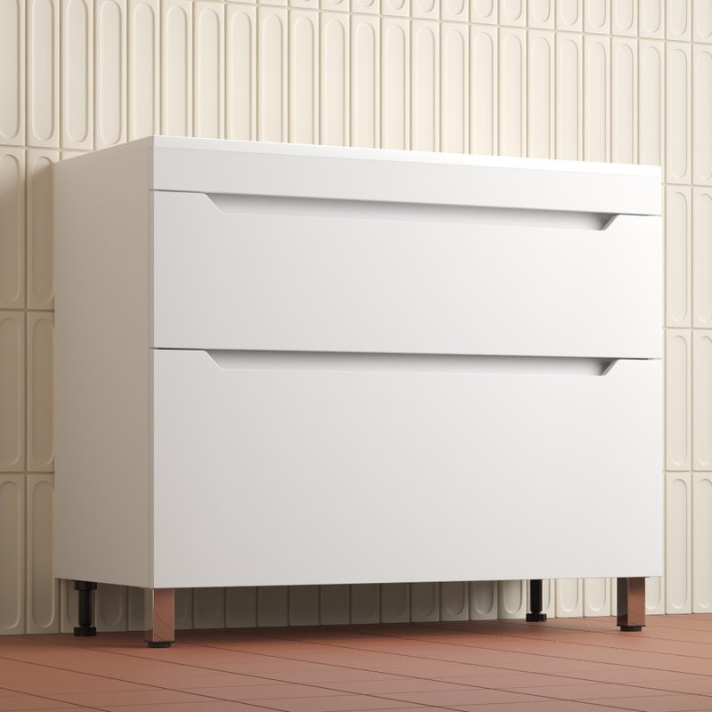 Тумба под раковину без столешницы Style Line Остин 100 напольная, белая эмаль plus