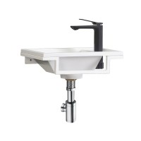 Консоль с раковиной Belux Мини 40 подвесная, цвет консоли белый, сифон круглый, хром