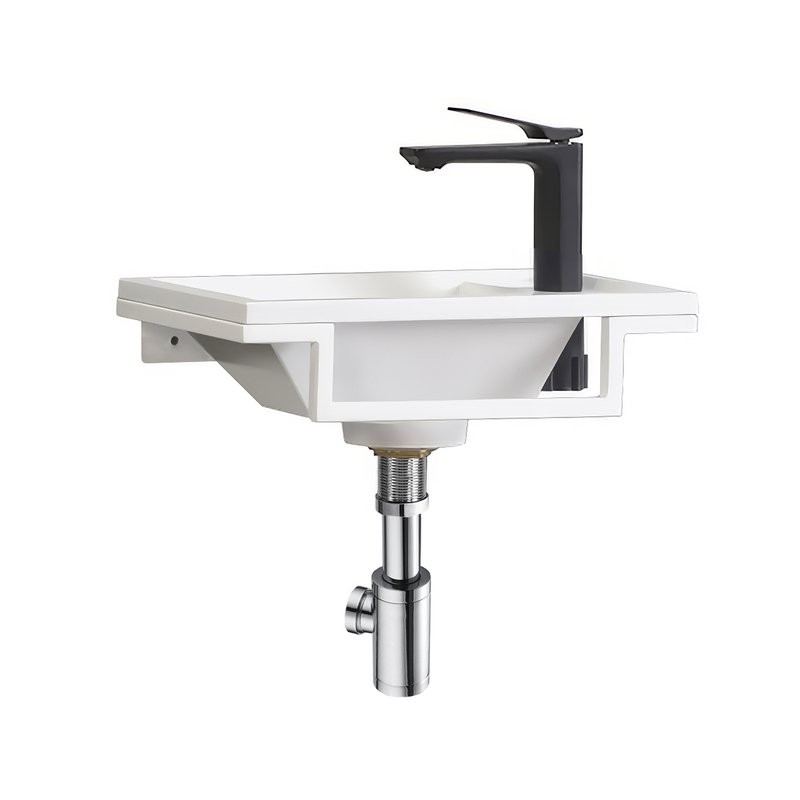 Консоль с раковиной Belux Мини 40 подвесная, цвет консоли белый, сифон круглый, хром