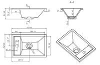 Консоль с раковиной Belux Мини 40 подвесная, цвет консоли белый, сифон круглый, хром