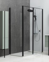 Душевой уголок Allen Brau Priority 140x100, профиль черный браш, стекло прозрачное