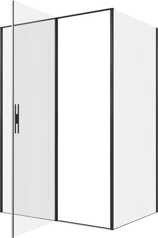 Душевой уголок Allen Brau Priority 140x100, профиль черный браш, стекло прозрачное