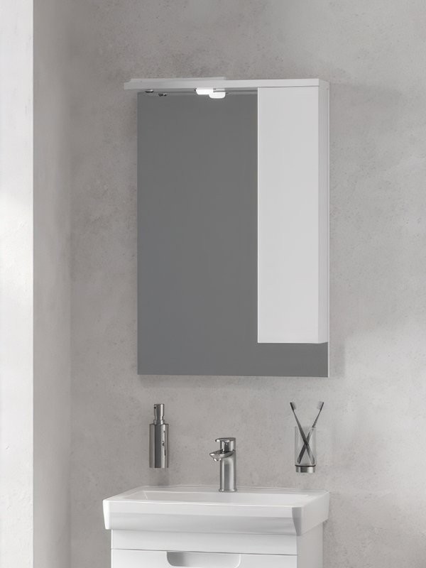 Зеркало-шкаф Belux Мадейра 55 глянцевый белый