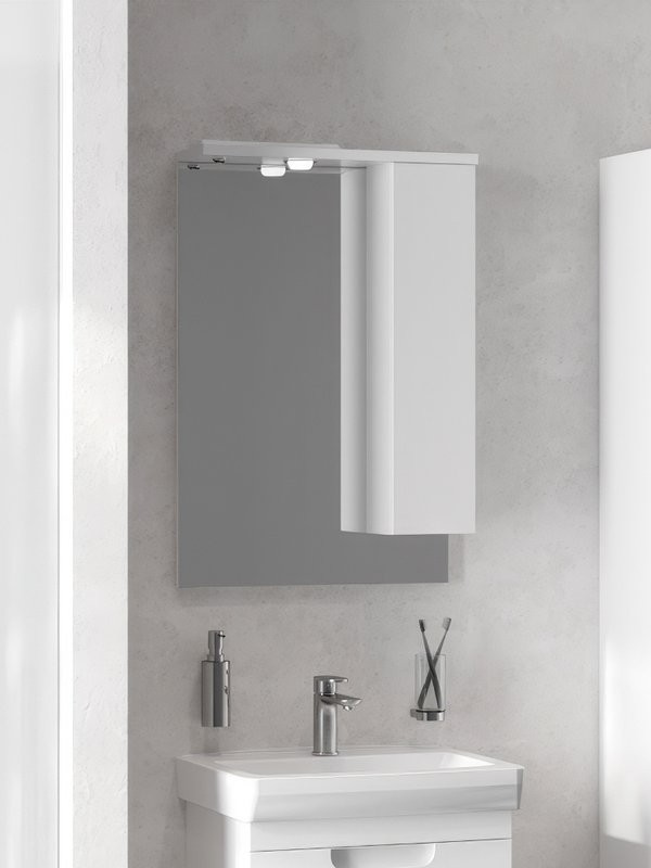 Зеркало-шкаф Belux Мадейра 55 глянцевый белый