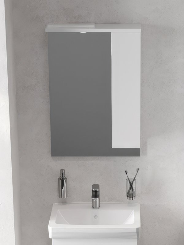 Зеркало-шкаф Belux Мадейра 55 глянцевый белый