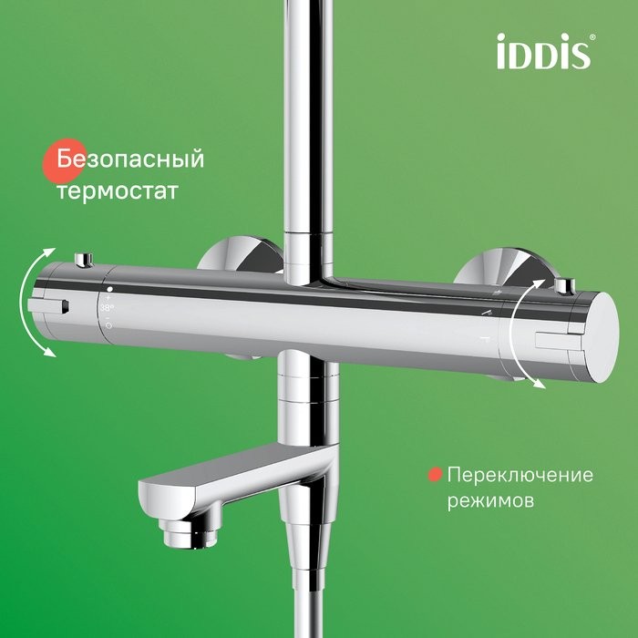 Душевая стойка IDDIS Kero KERSBSTi06 глянцевый хром