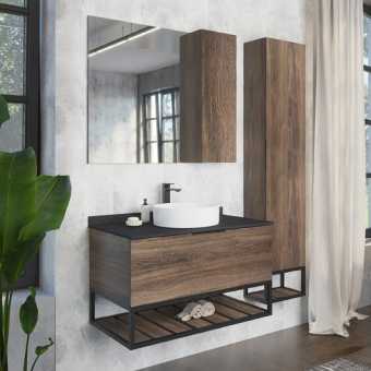 Мебель для ванной Comforty Порто 90 подвесная, дуб темно-коричневый