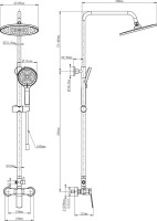 Душевая стойка Wonzon & Woghand WW-B3200-CR хром