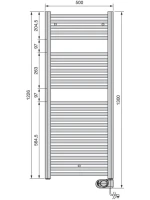Полотенцесушитель электрический Zehnder Aura PBECZ-120-050/MQ CR 120x50 хром