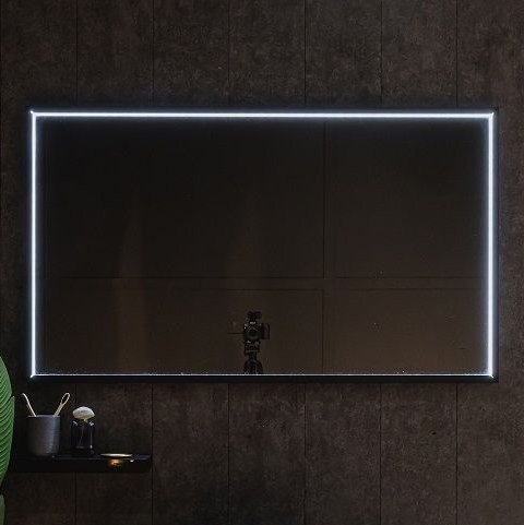 Зеркало Art&Max Aversa 120х70 черное, с LED-подсветкой, 6000К