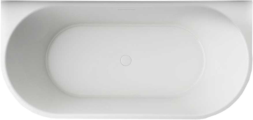 Акриловая ванна Vincea VBT-621 170x80 см, пристенная, белая, овальная, со сливом-переливом, с донным клапаном