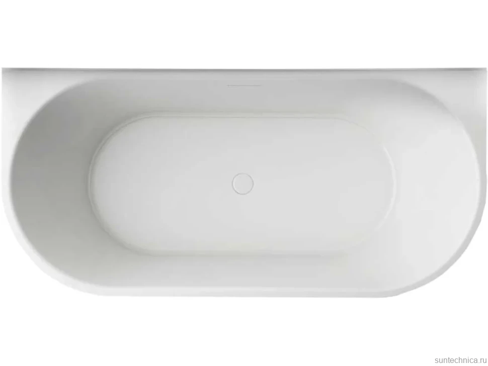Акриловая ванна Vincea VBT-621 170x80 см, пристенная, белая, овальная, со сливом-переливом, с донным клапаном
