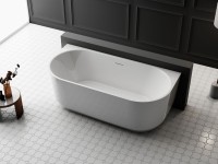 Акриловая ванна Vincea VBT-621 170x80 см, пристенная, белая, овальная, со сливом-переливом, с донным клапаном