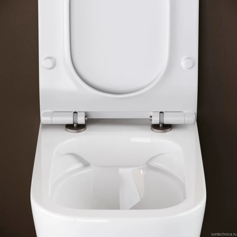 Комплект Унитаз подвесной Ceramicanova New Day CN3005 с микролифтом, безободковый + Инсталляция STWORKI + Кнопка 230823 хром матовый