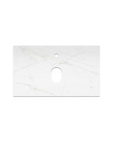 Тумба под раковину со столешницей La Fenice Terra Twin 80 подвесная, bianco, белая матовая, столешница белый мрамор